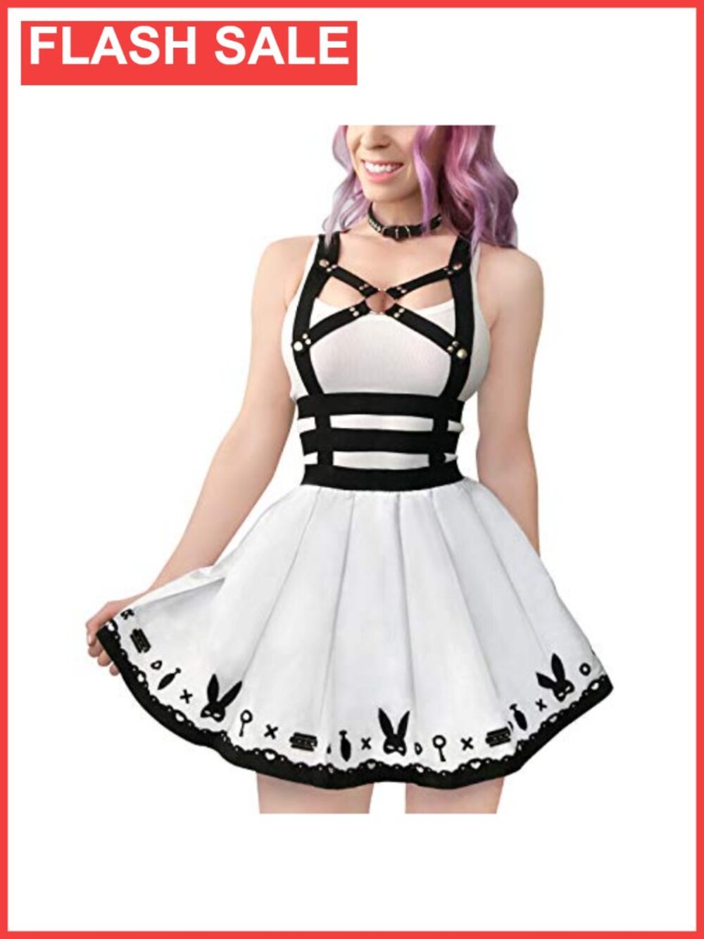 Littleforbig Overall Skirt Romper Bunny BDSM Harness Costume
